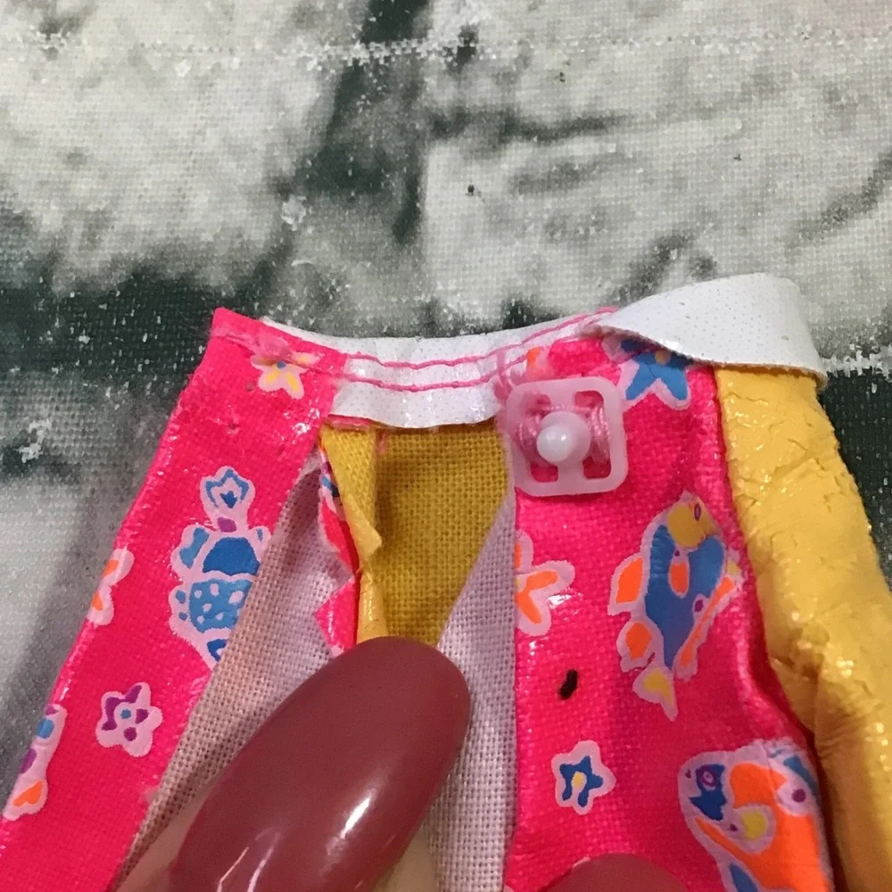 Barbie Kelly Doll Outfit‎ Rain Coat W Matching Hat Pink Yellow